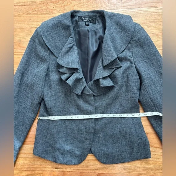 Ruffled Grey Blazer - Picture 2 of 7